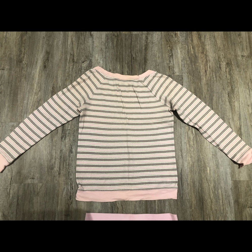 Victoria Secret 2 Piece Pink, White and Silver Pajama Set Size Small - Picture 4 of 7